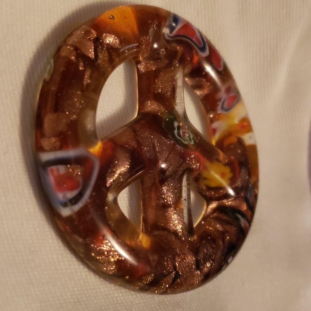 Murano glass ✌ peace symbol for necklace